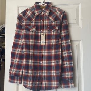 NWT Wrangler Long Sleeve Plaid Flannel XS